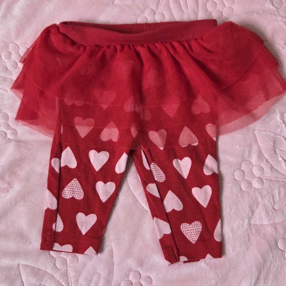 Carter's Red Heart Tutu Leggings